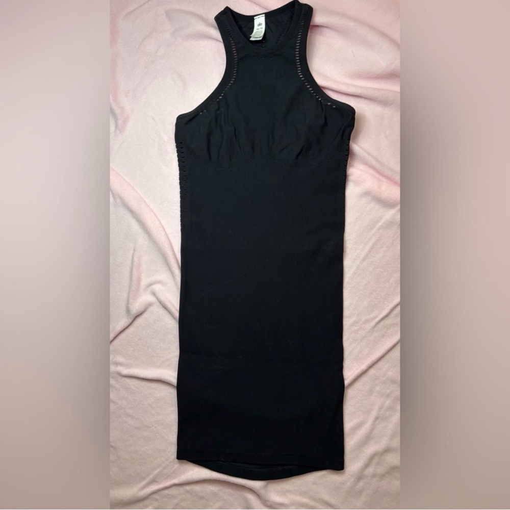 ALO Yoga XS Black Seamless Racerback Dress